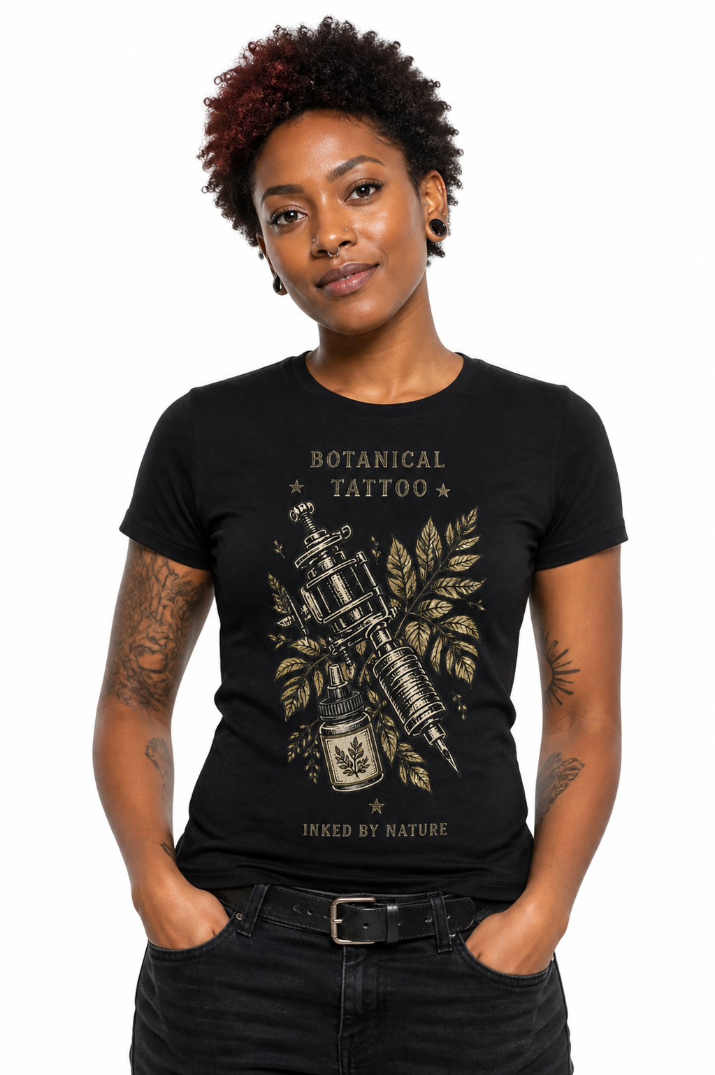 IA|Femme|Noir|Porte|Botanical Tattoo