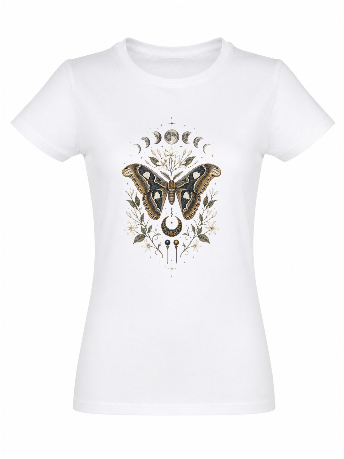 Cabinet de curiosités naturaliste | CCN-01 | Femme | Blanc | Sans modèle | Recto | Éclipse Lunaire