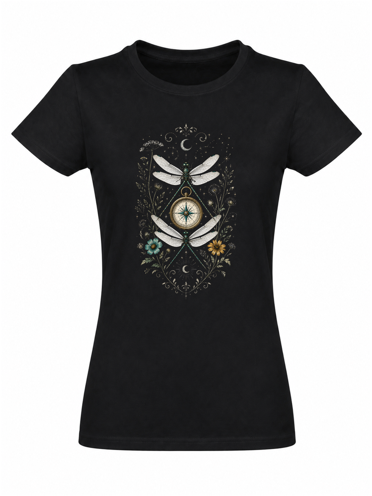 Cabinet de curiosités naturaliste | CCN-02 | Femme | Noir | Sans modèle | Recto | Rose des Libellules