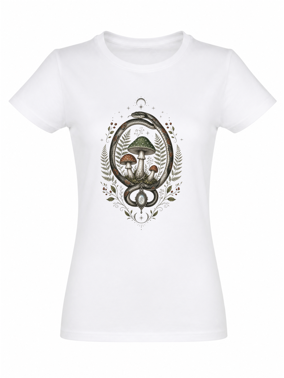 Cabinet de curiosités naturaliste | CCN-03 | Femme | Blanc | Sans modèle | Recto | Serpent Mycélien