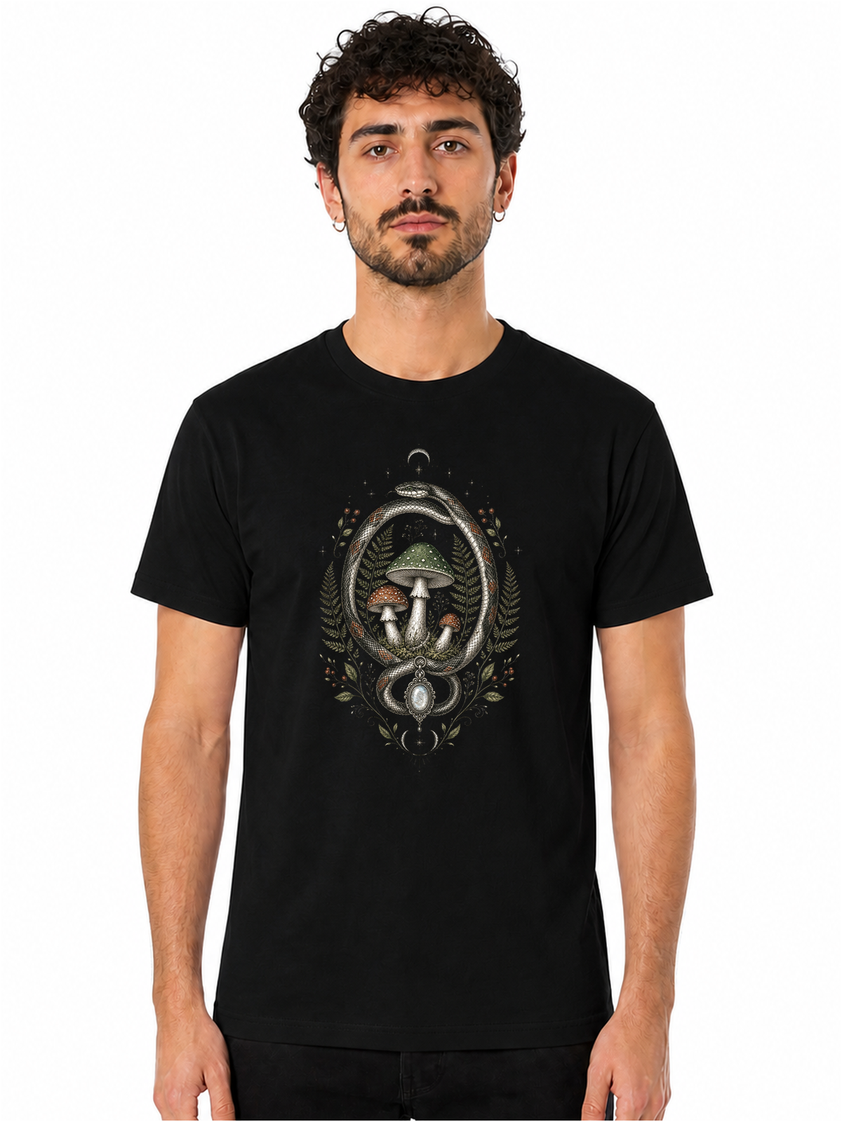 Cabinet de curiosités naturaliste | CCN-03 | Homme | Noir | Porte | Recto | Serpent Mycélien