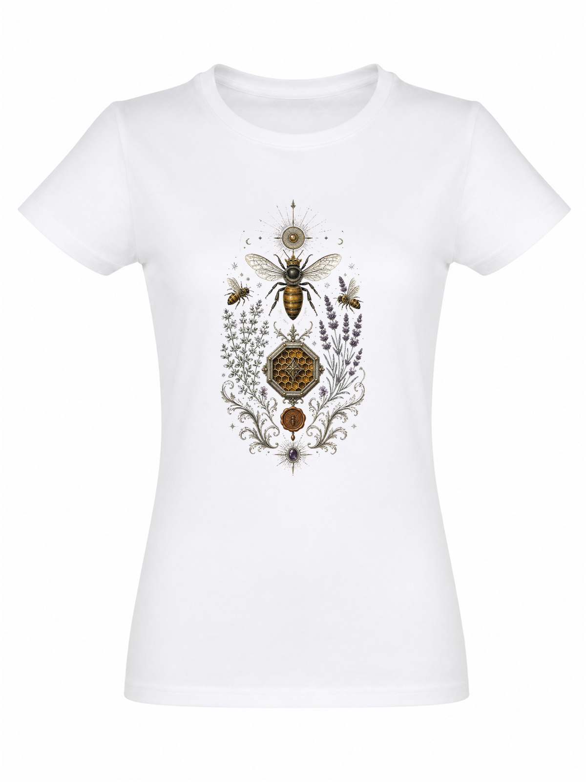 Cabinet de curiosités naturaliste | CCN-04 | Femme | Blanc | Sans modèle | Recto | Couronne de Miel