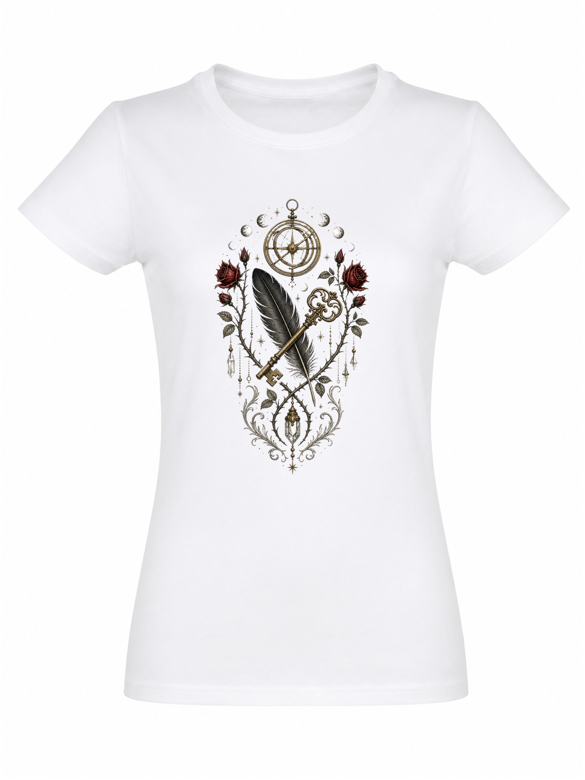 Cabinet de curiosités naturaliste | CCN-09 | Femme | Blanc | Sans modèle | Recto | Clé du Corbeau