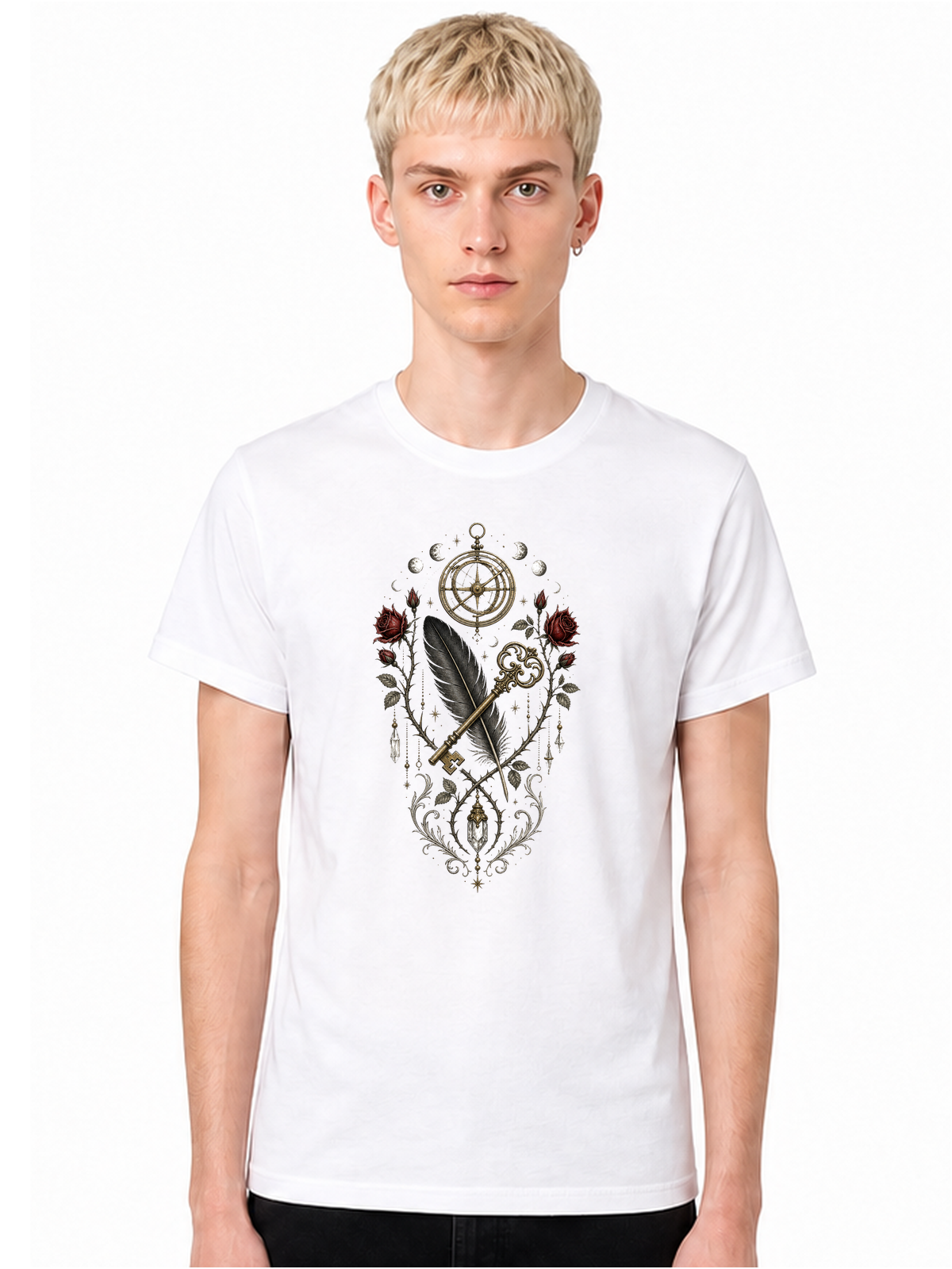 Cabinet de curiosités naturaliste | CCN-09 | Homme | Blanc | Porte | Recto | Clé du Corbeau
