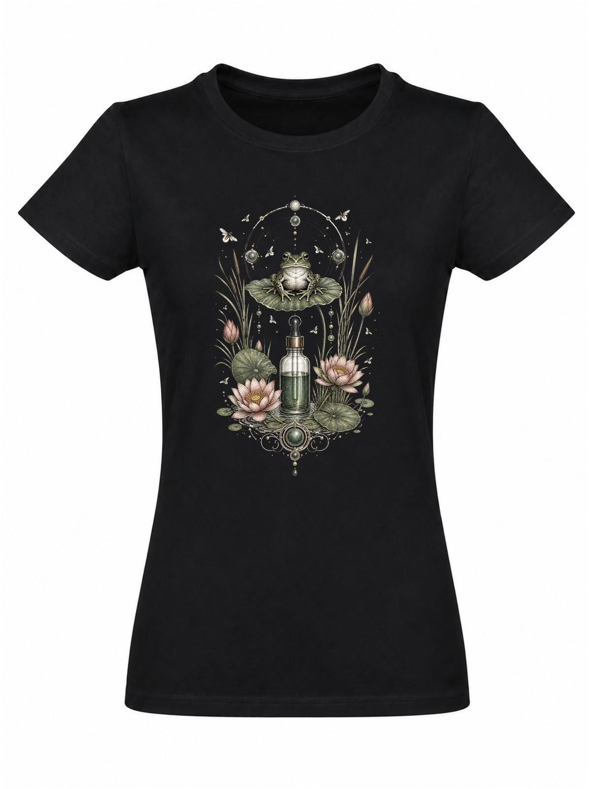 Cabinet de curiosités naturaliste | CCN-10 | Femme | Noir | Sans modèle | Recto | Oracle du Lotus