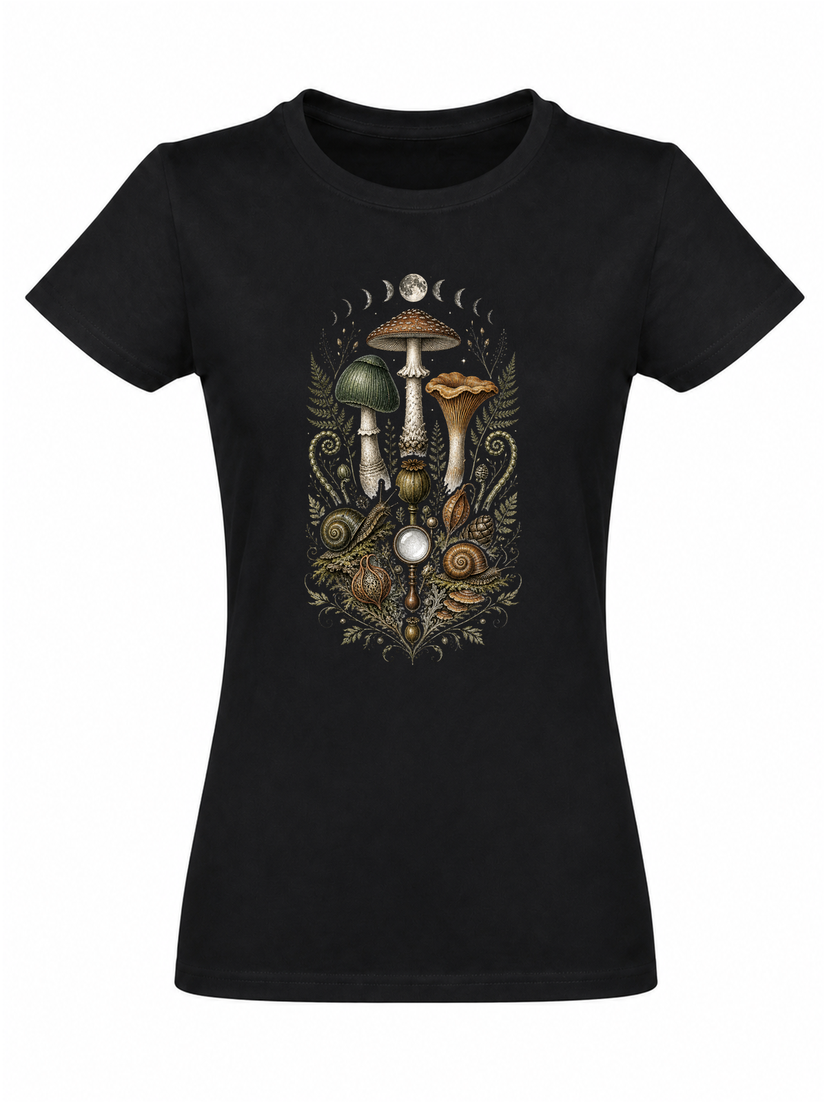 Cabinet de curiosités naturaliste | CCN-11 | Femme | Noir | Sans modèle | Recto | Jardin des Escargots