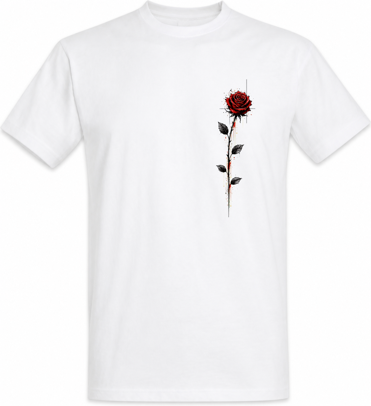 Rose Rouge — t-shirt blanc sans modèle