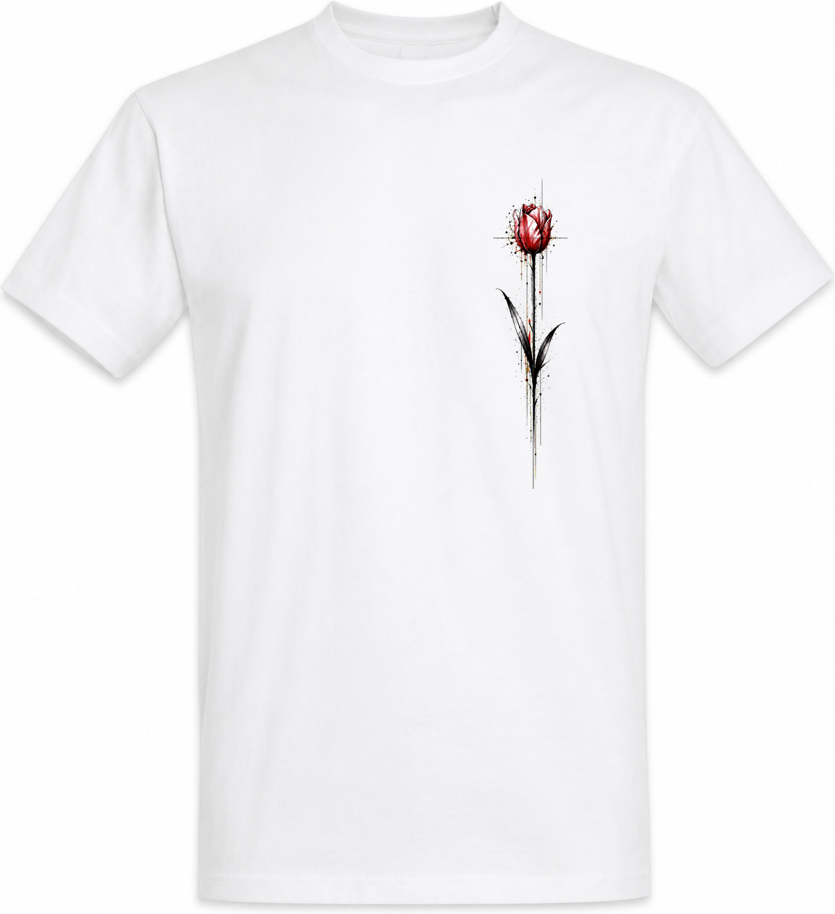 Tulipe Rouge — t-shirt blanc sans modèle