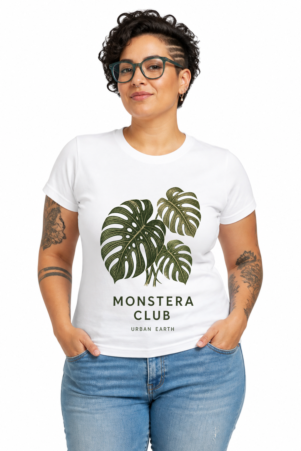 IA|Femme|Blanc|Porte|Monstera Club