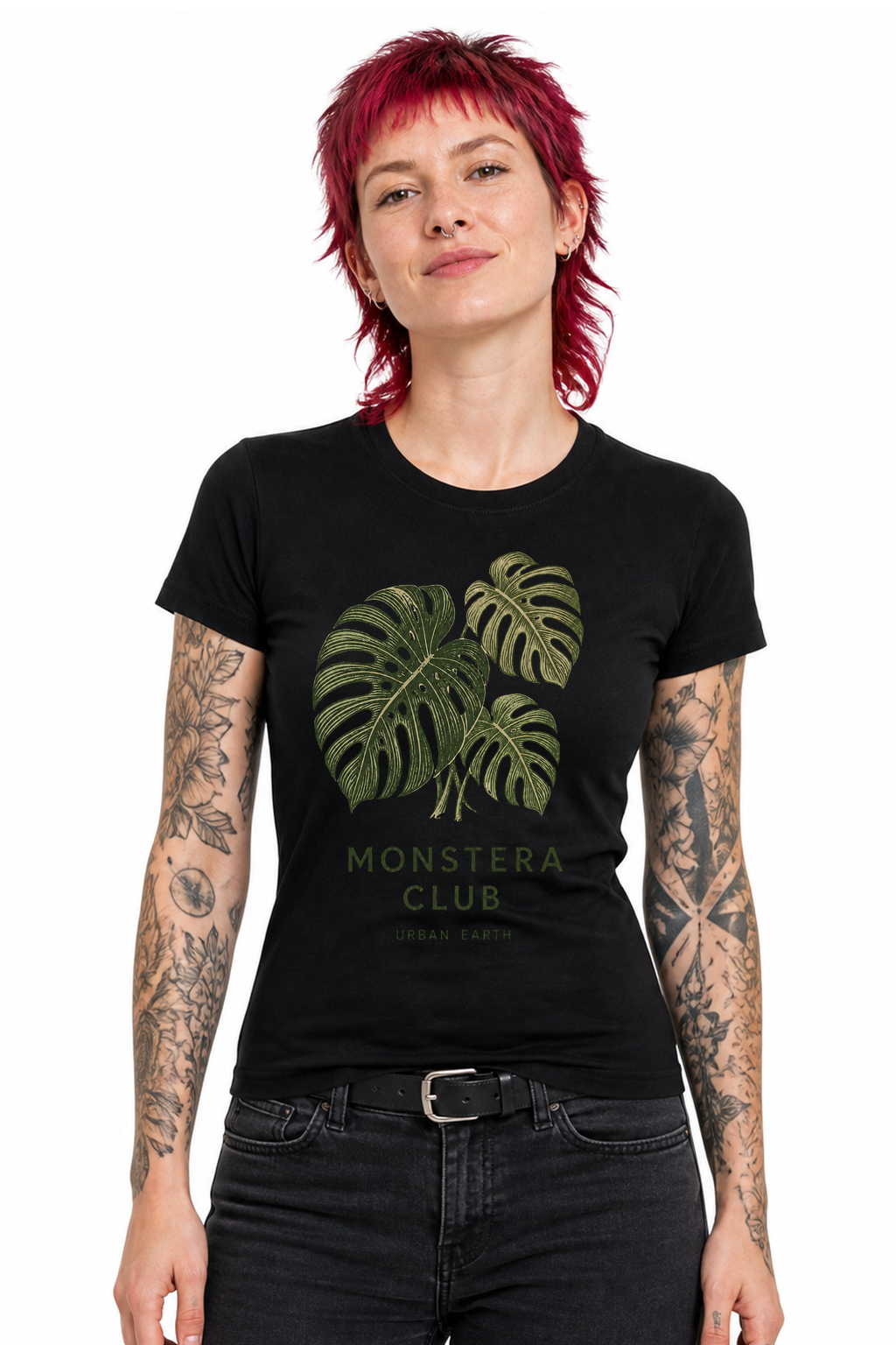 IA|Femme|Noir|Porte|Monstera Club