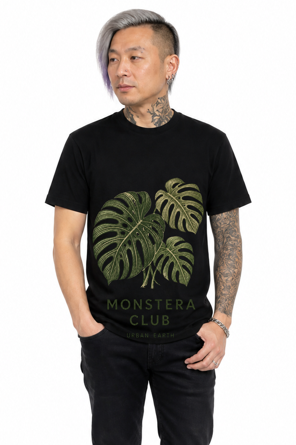 IA|Homme|Noir|Porte|Monstera Club