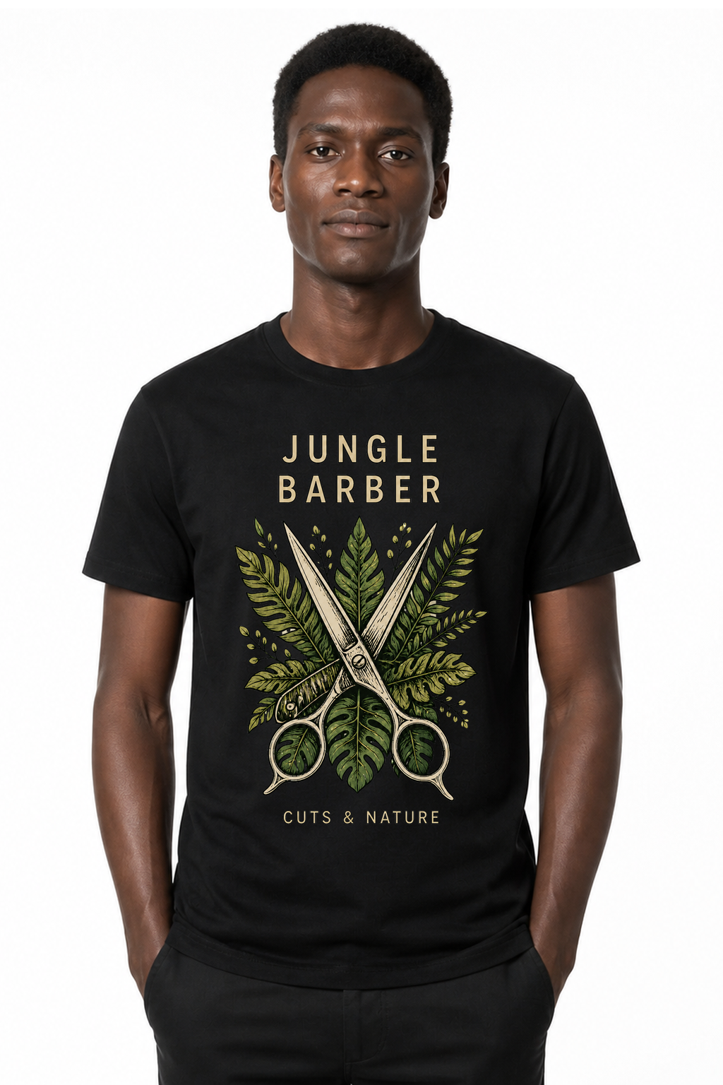 IA|Homme|Noir|Porte|Jungle Barber