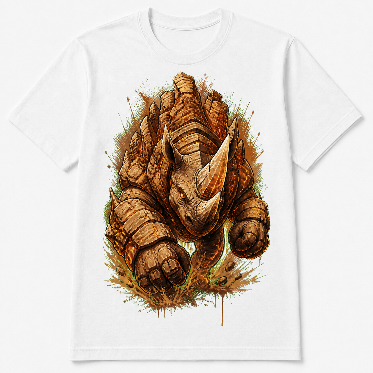 T-shirt blanc Terraroc — collection Néo-Bestiaire